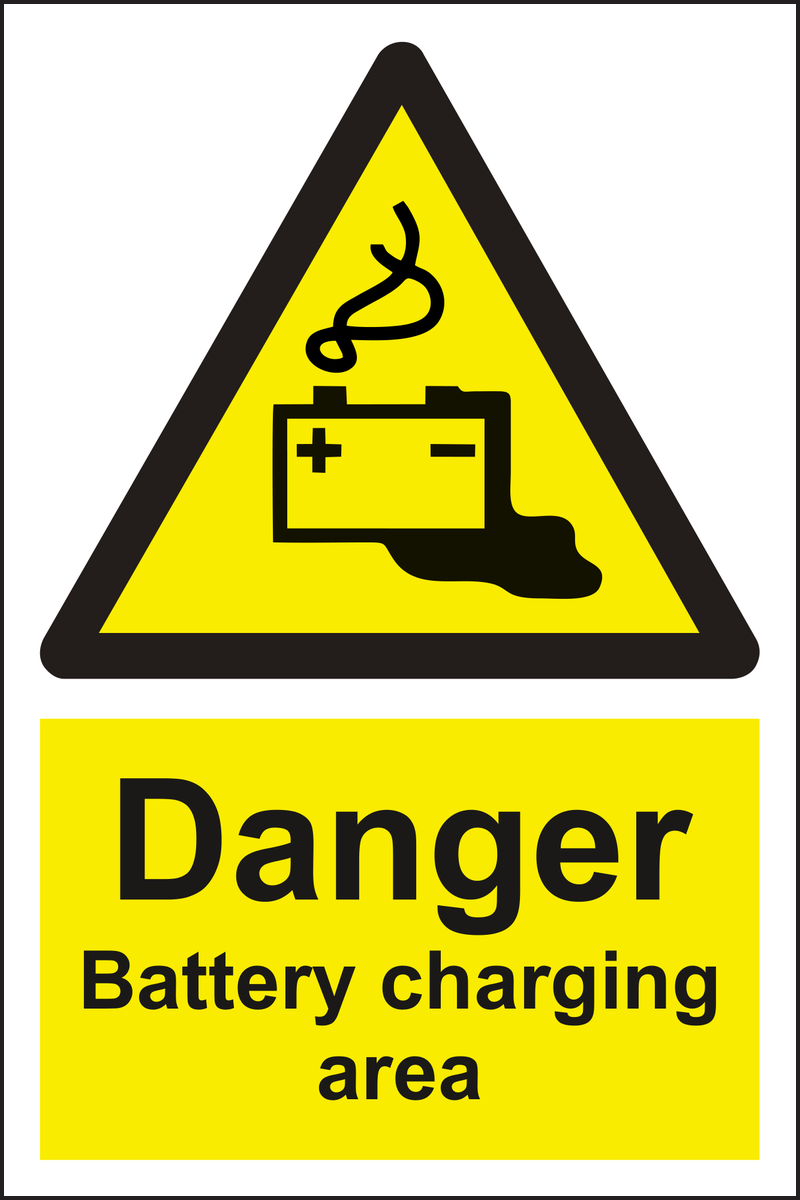 Danger Battery Charging Area Sign