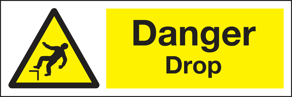 Danger drop sign