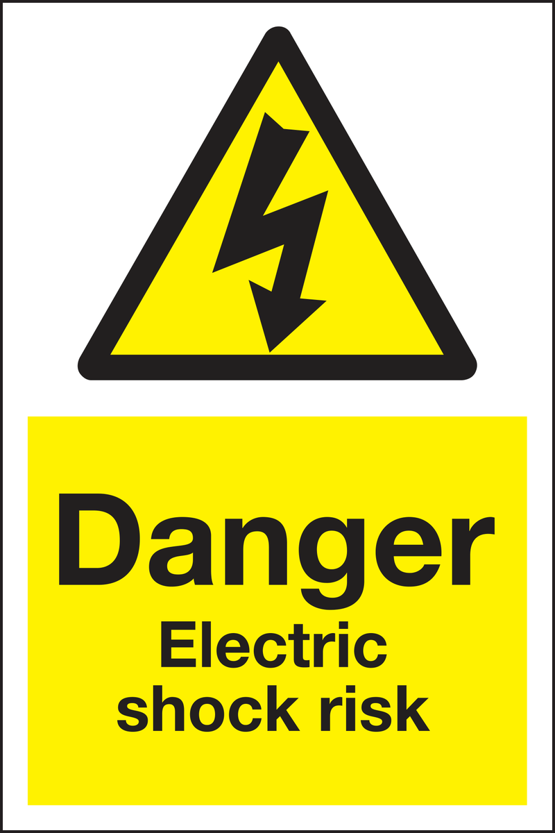 Danger electric shock risk sign