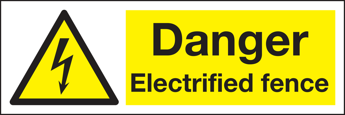 Danger electrified fence sign