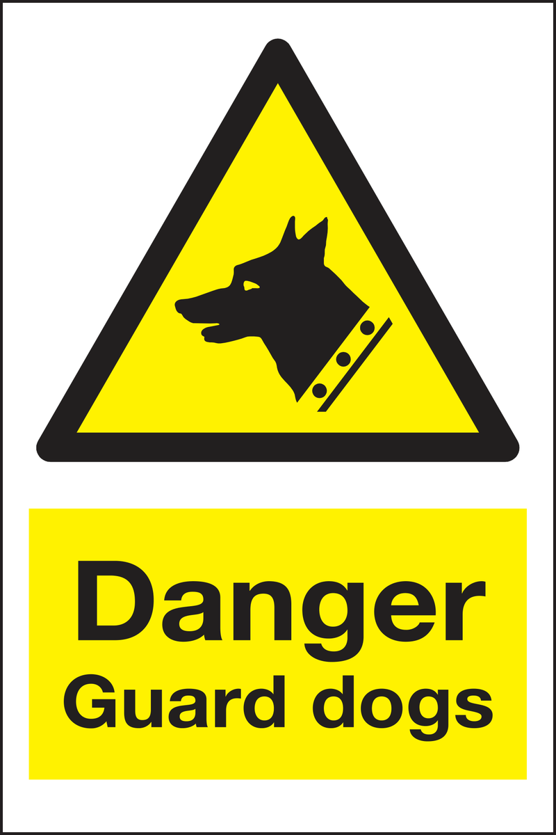 Danger guard dogs sign