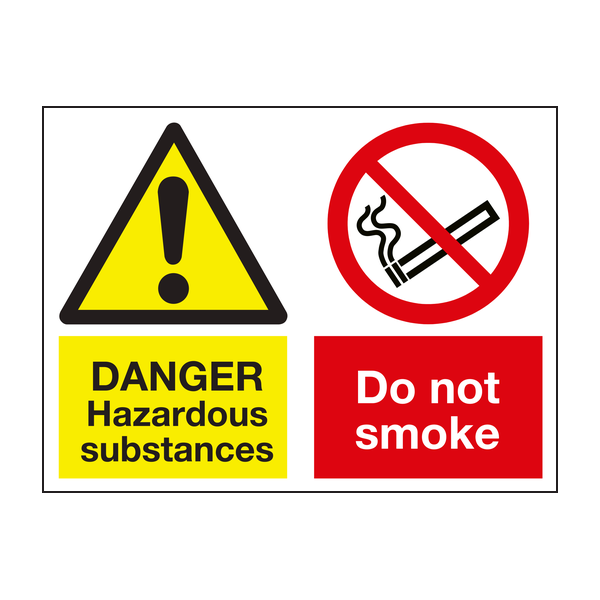 Danger hazardous substances do not smoke