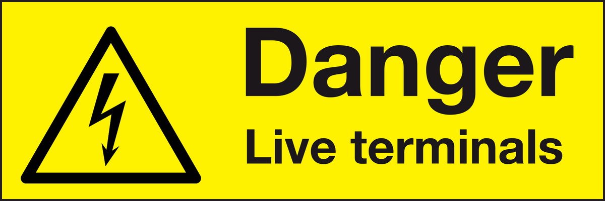 Danger live terminals labels (Pack of 10)