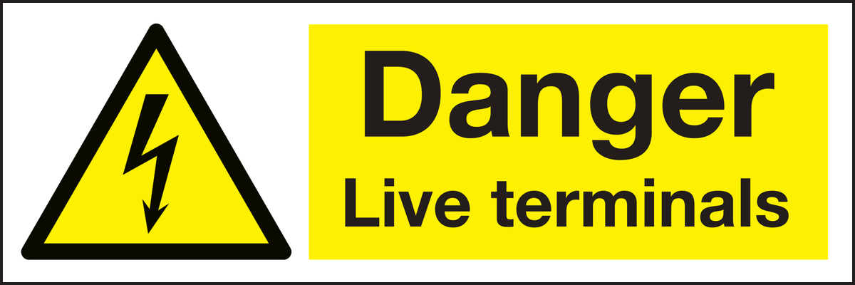 Danger live terminals sign