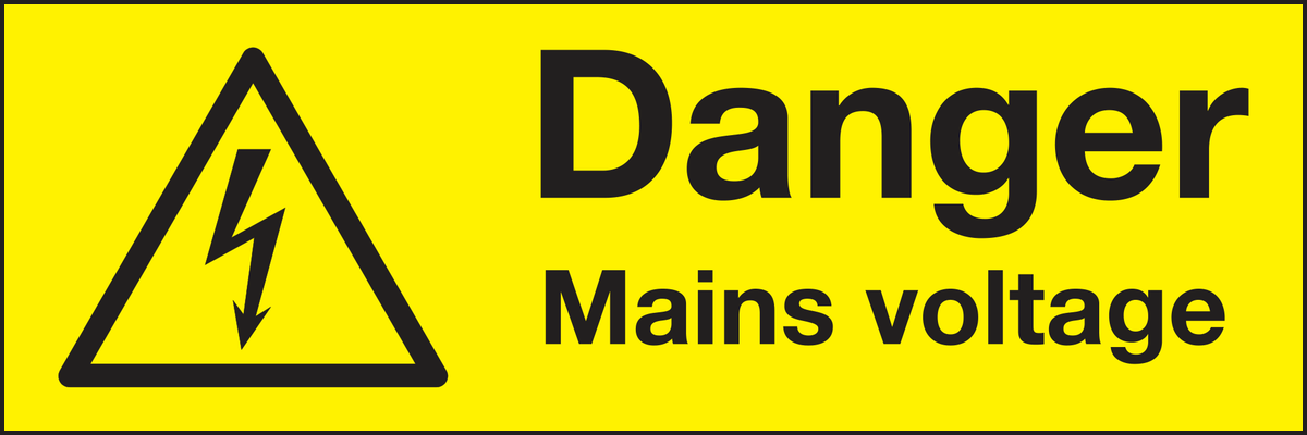 Danger mains voltage labels (Pack of 10)