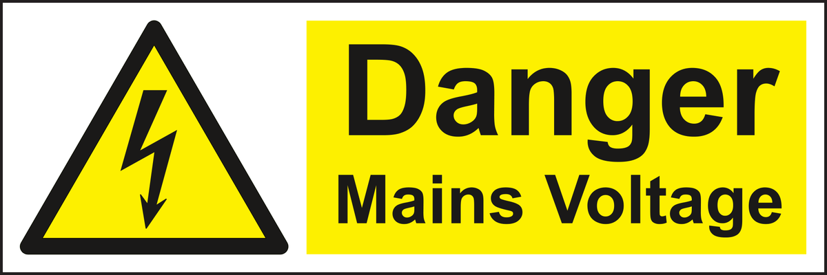 Danger mains voltage sign
