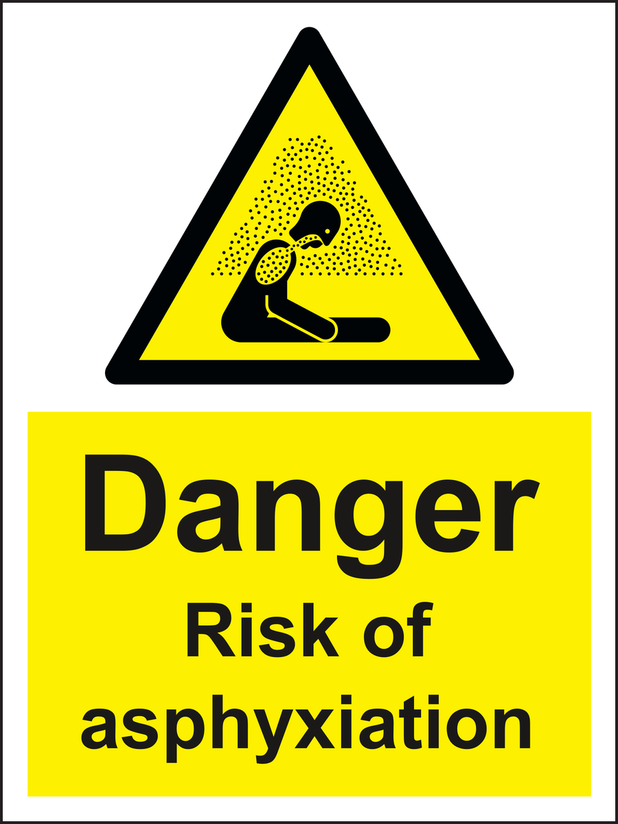 Danger Risk of asphyxiation sign