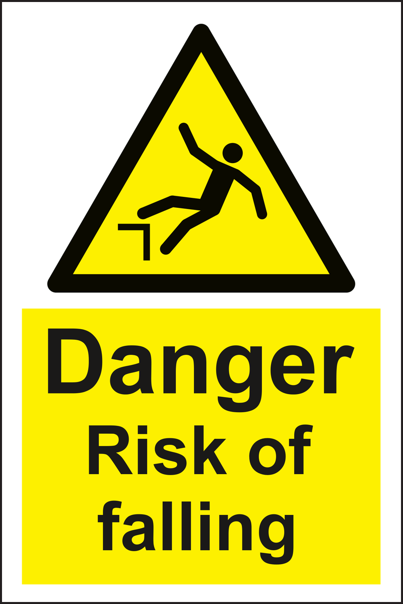 Danger Risk of Falling Sign