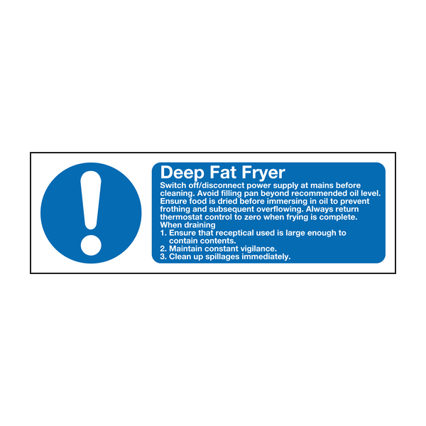 Deep fat fryer sign Deep fat fryer sign