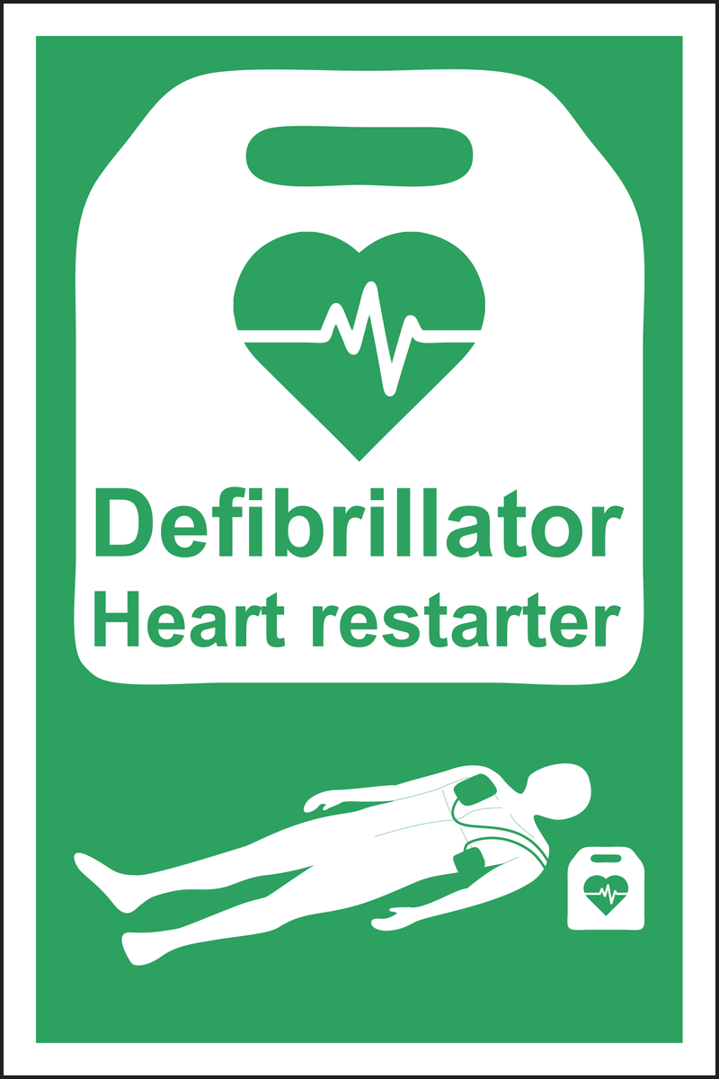 Defibrillator Heart Restarter Sign