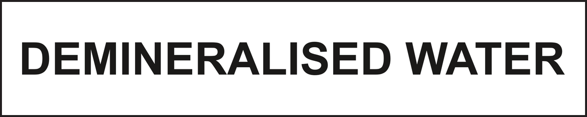 Demineralised water - Pipeline labels