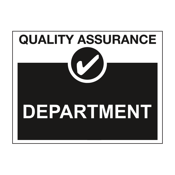 Department sign - Quality control sign Department sign - Quality control sign