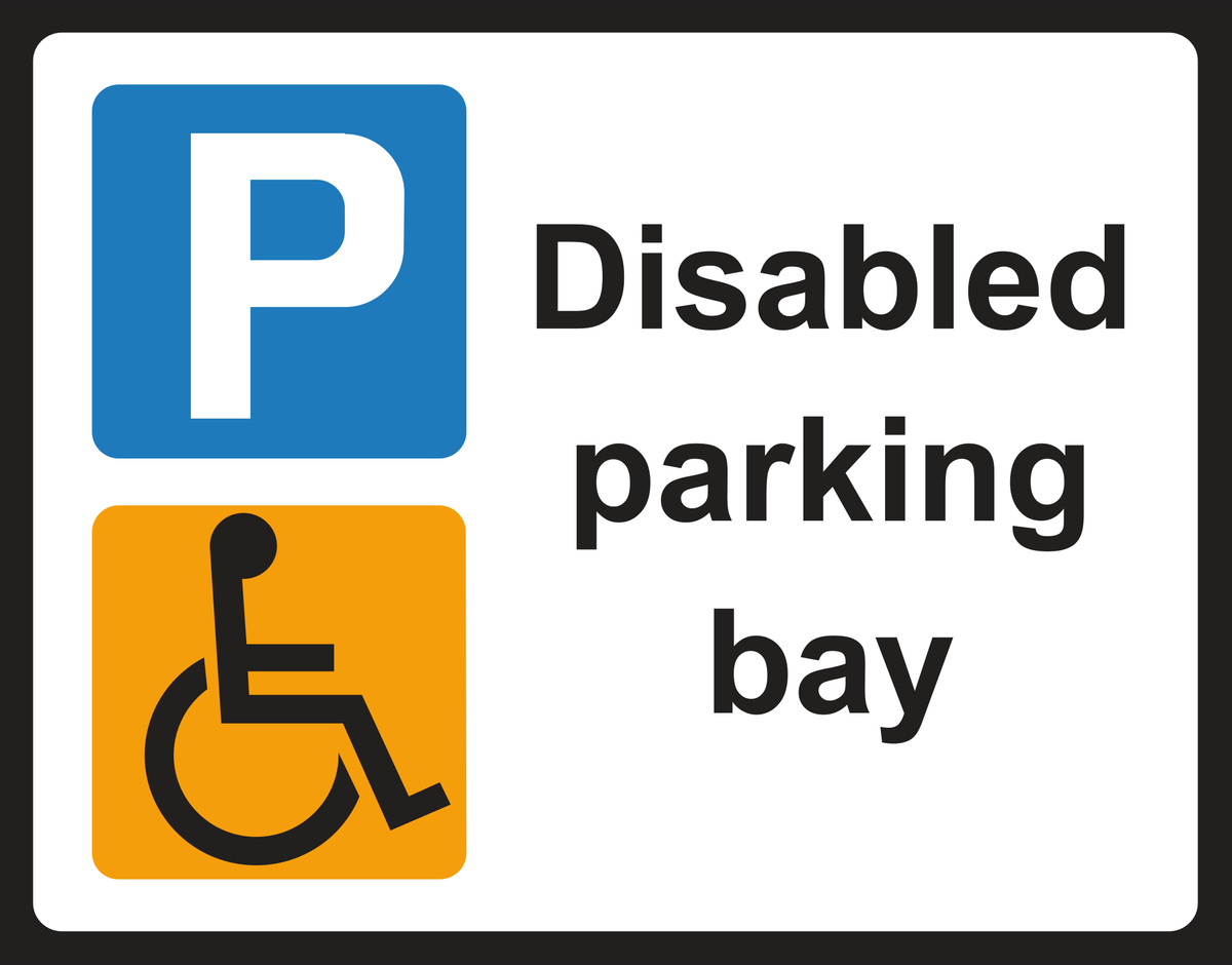 Disabled parking bay sign