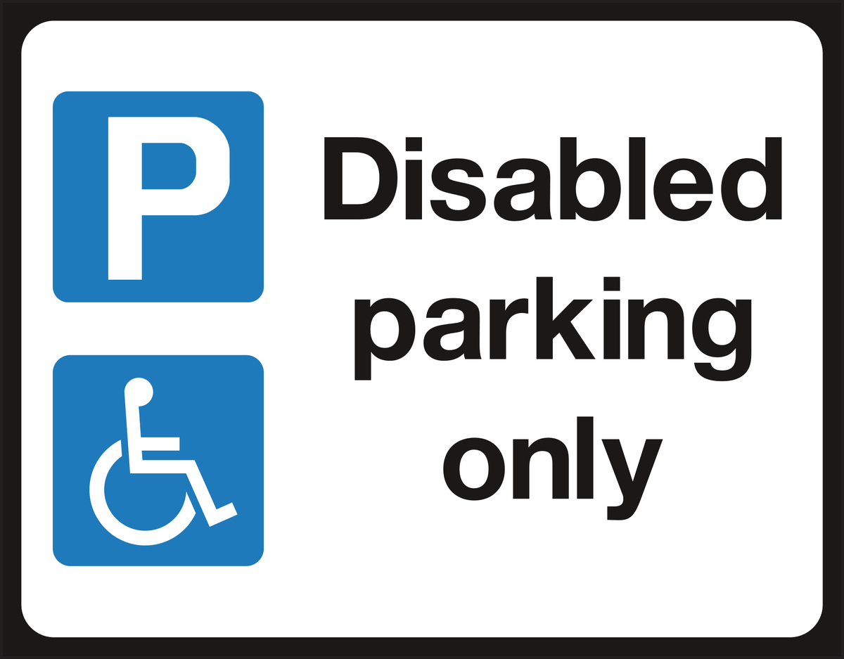 Disabled parking only sign