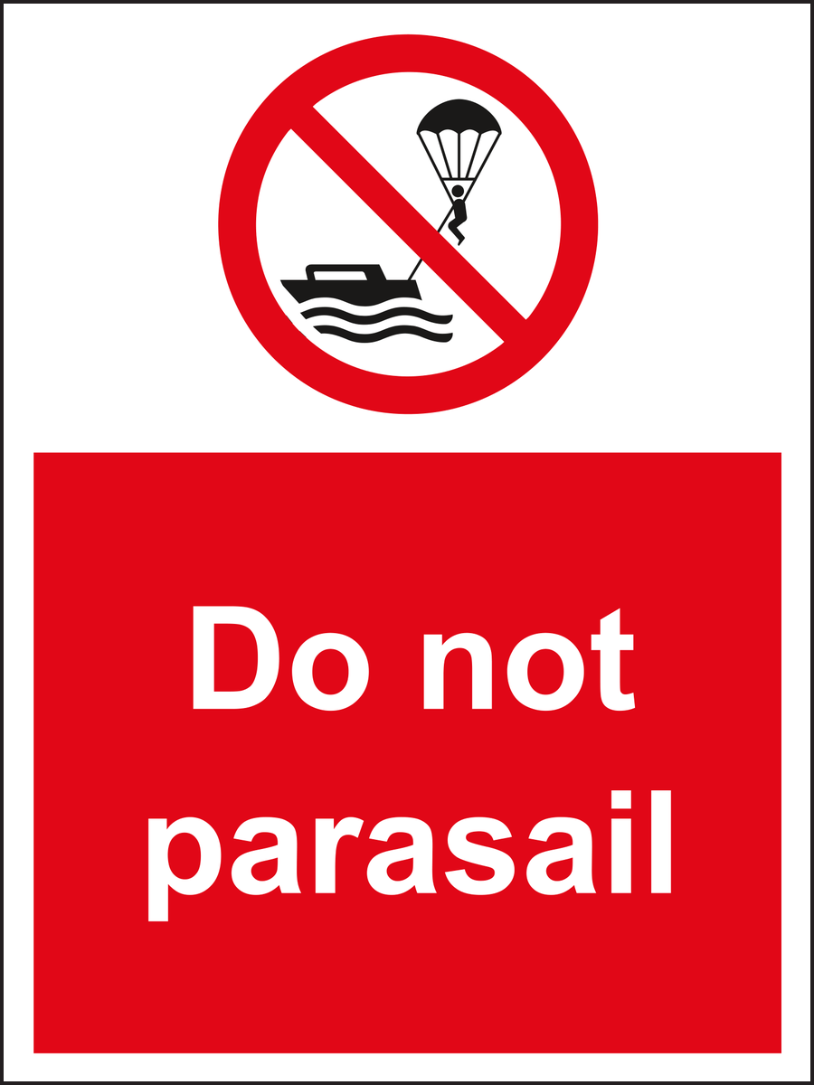 Do not parasail sign