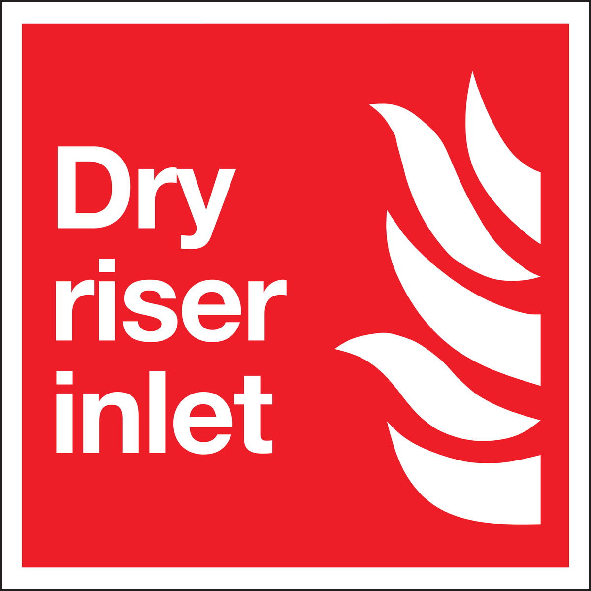 Dry riser inlet sign