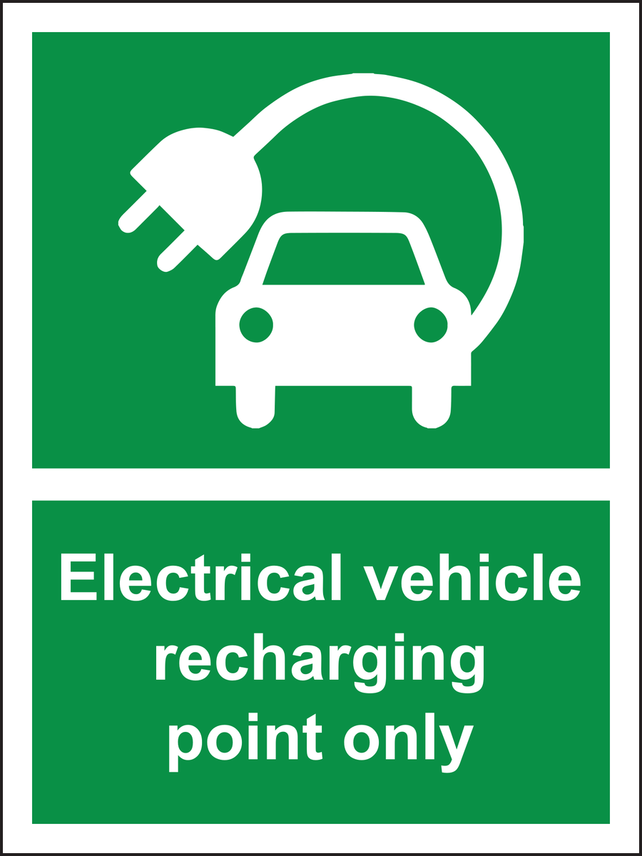 Electrical vehicle recharging point only sign