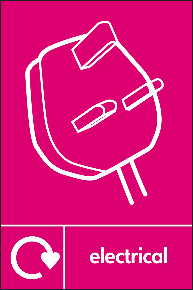 Electrical Waste Recycling Signs WRAP Recycling Signs