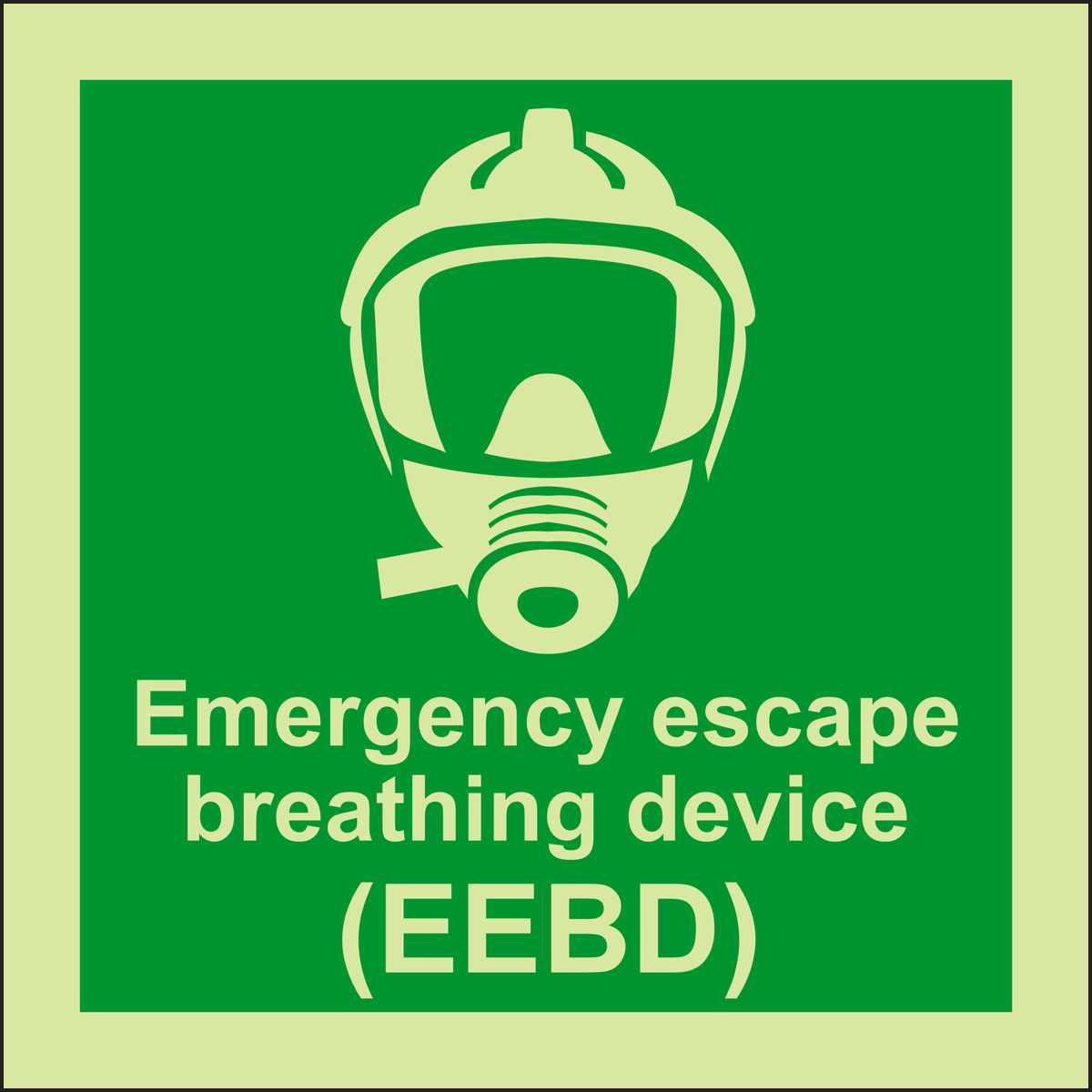 Emergency Escape Breathing Device Photoluminescent IMO Safety Sign