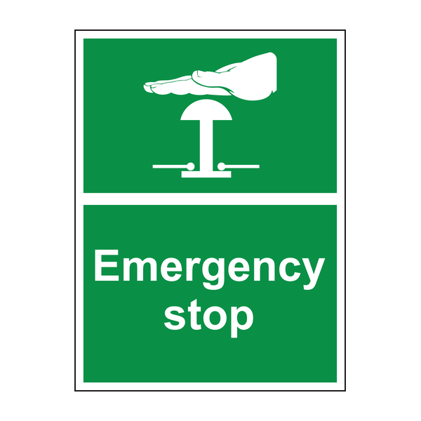 Emergency stop sign Emergency stop sign