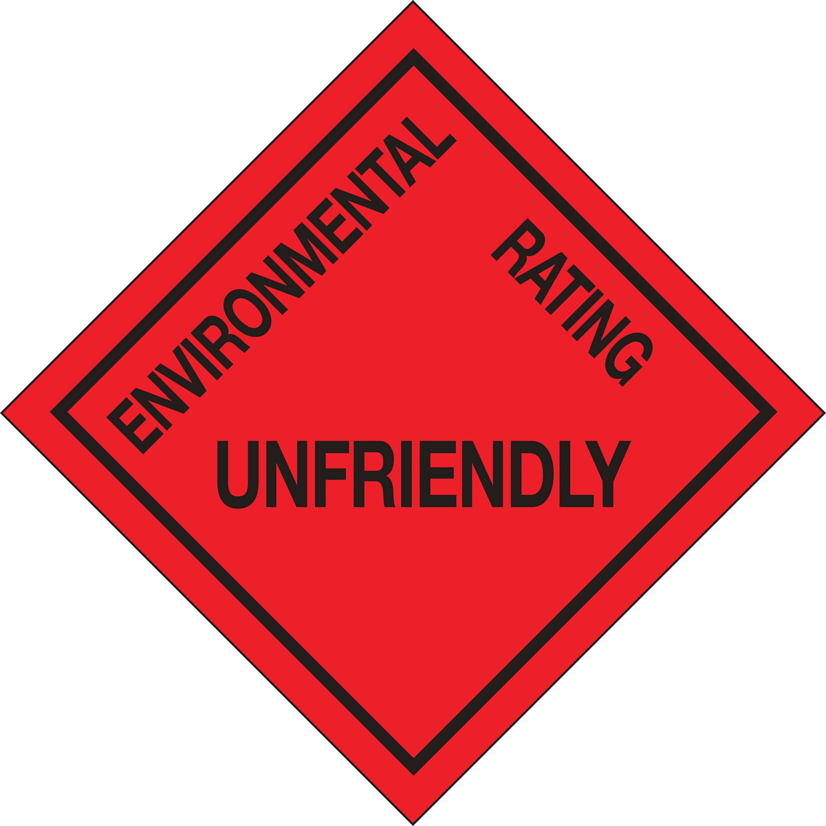 Environmental rating unfriendly sign