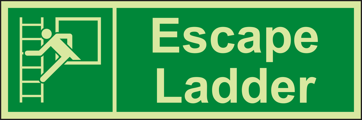 Escape Ladder Photoluminescent Sign