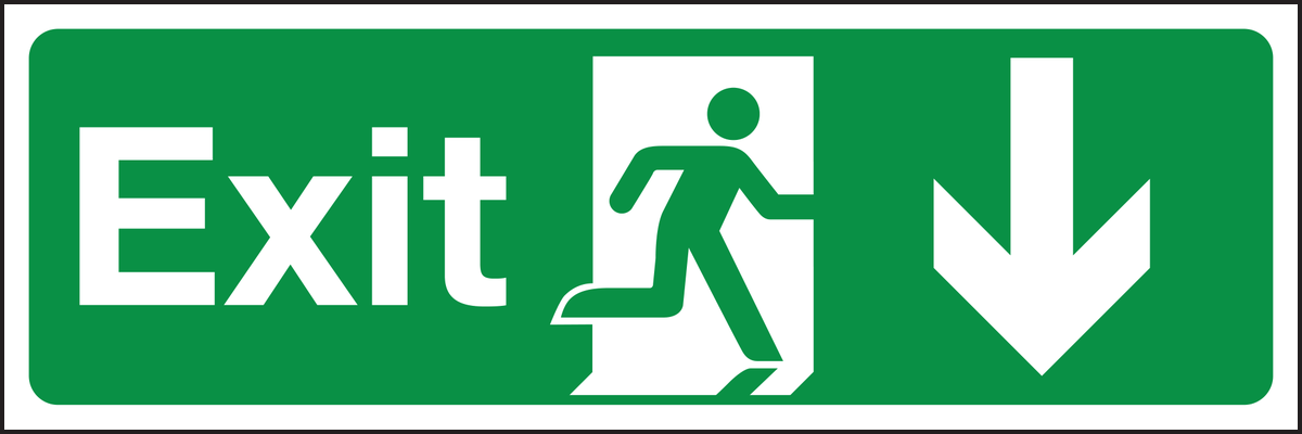 Exit down sign