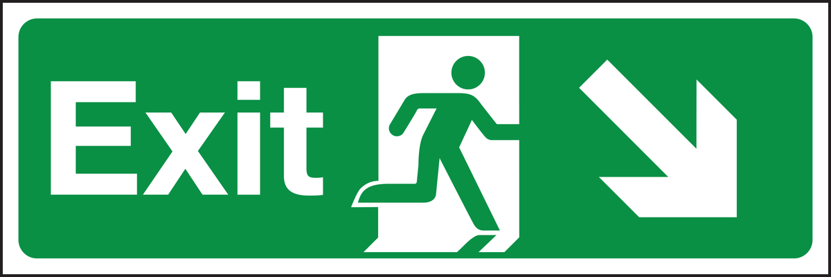 Exit right diagonal down sign