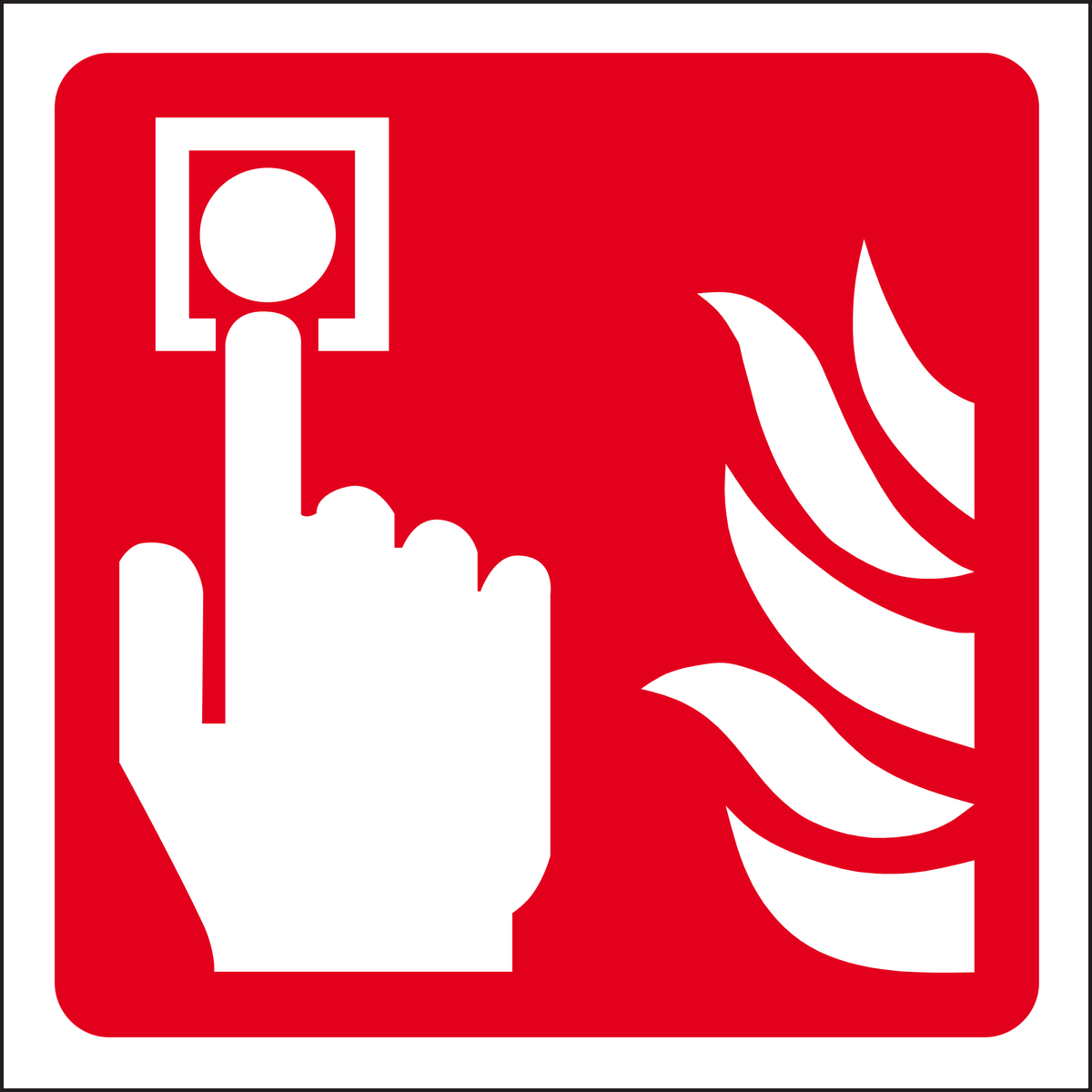 Fire alarm call point symbol sign