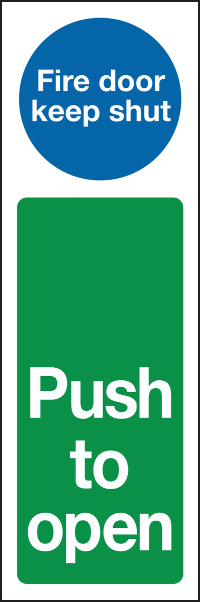 Fire door keep shut push to open sign