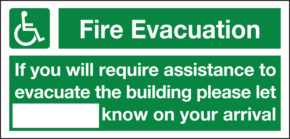 Fire evacuation sign