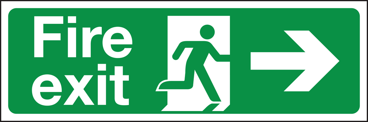 Fire exit arrow right sign