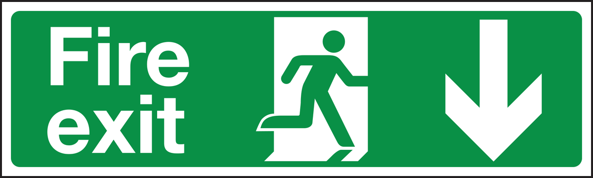 Fire exit down sign