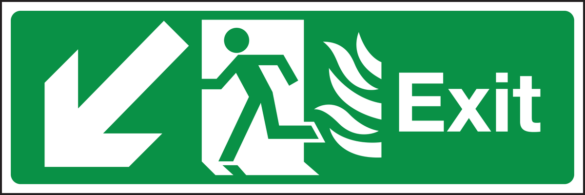 Fire exit left diagonal down