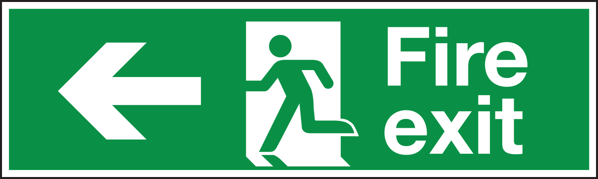 Fire exit left sign