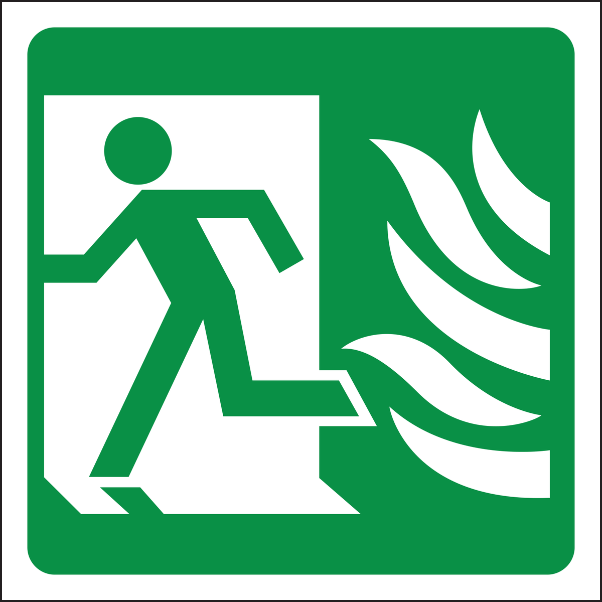 Fire exit left symbol sign