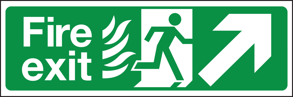 Fire exit right diagonal up
