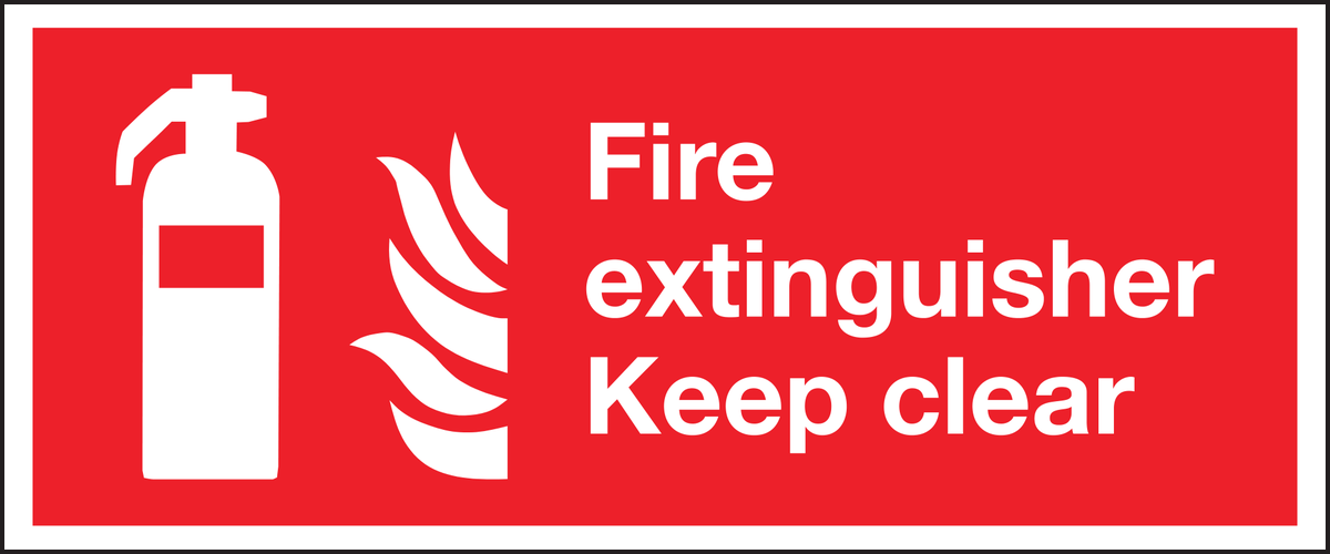 Fire extinguisher keep clear sign