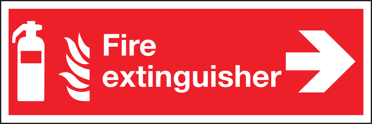 Fire extinguisher right sign