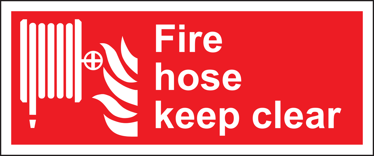 Fire hose keep clear sign