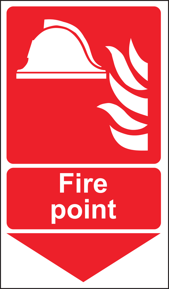 Fire point below sign