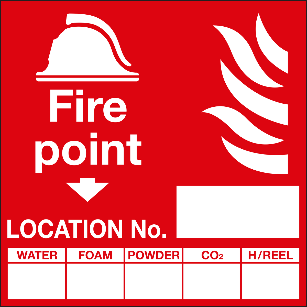 Fire point location no. sign