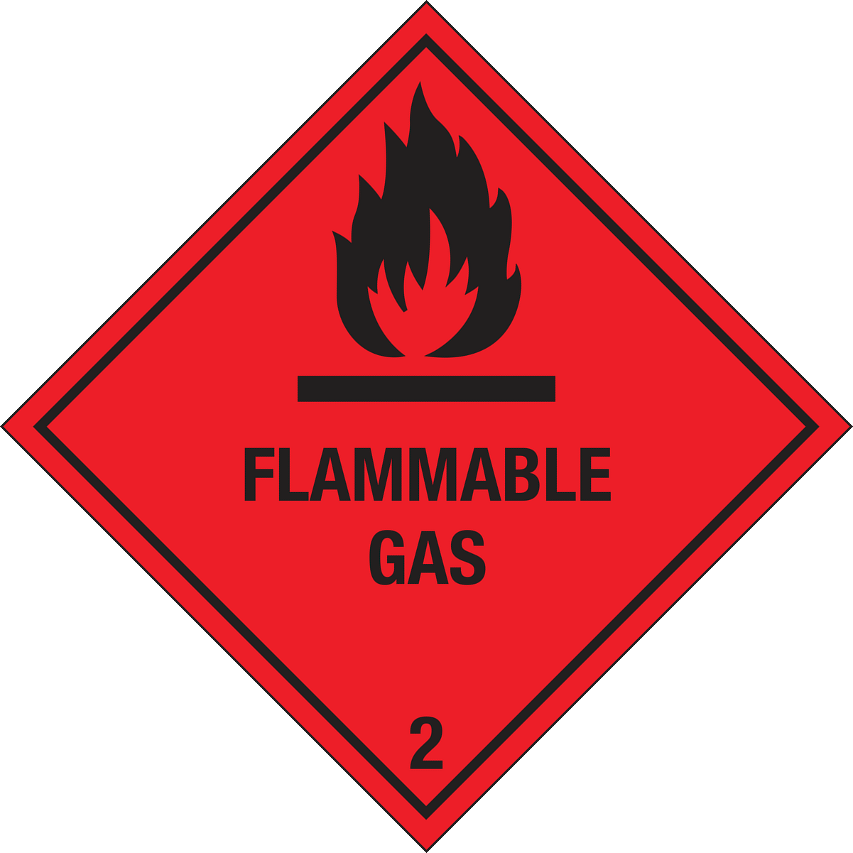 Flammable gas 2.1 sign