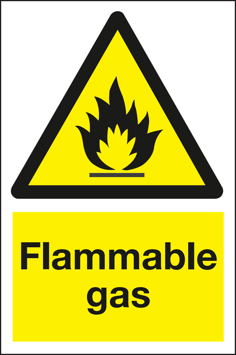 Flammable gas sign