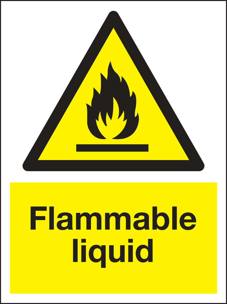 Flammable liquid sign