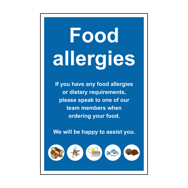 Food Allergies Sign Food Allergies Sign