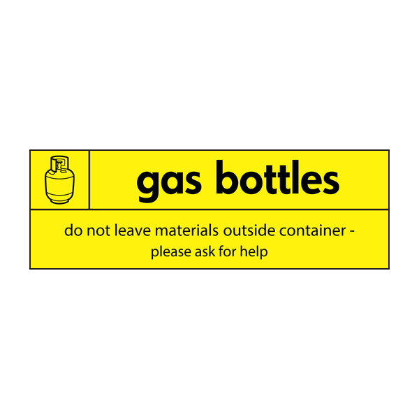 Gas Bottles Recycling Signs WRAP Recycling Signs