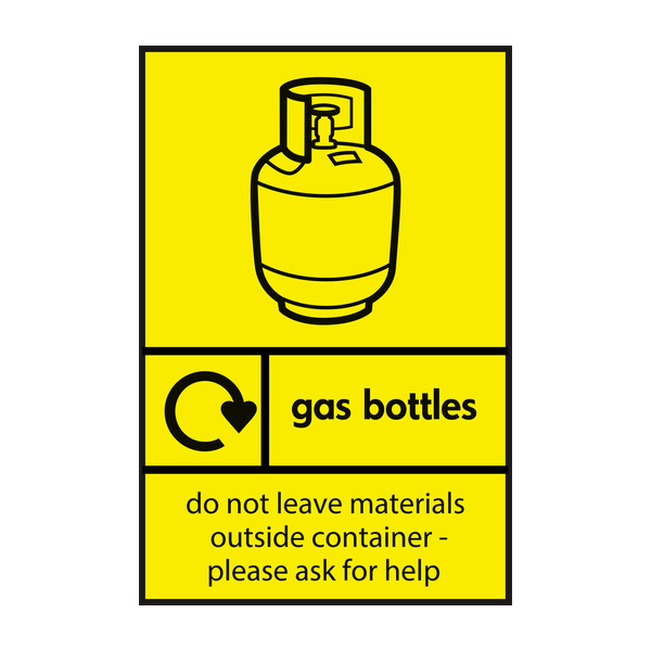 Gas Bottles Recycling Signs WRAP Recycling Signs