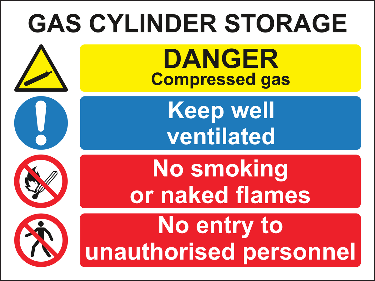 Gas Cylinder Storage Sign