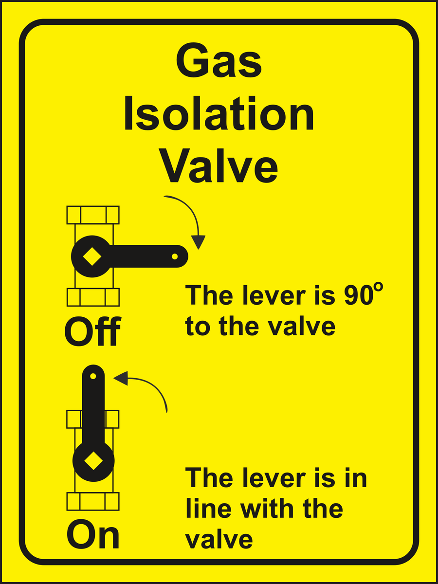 Gas Isolation Valve Sign